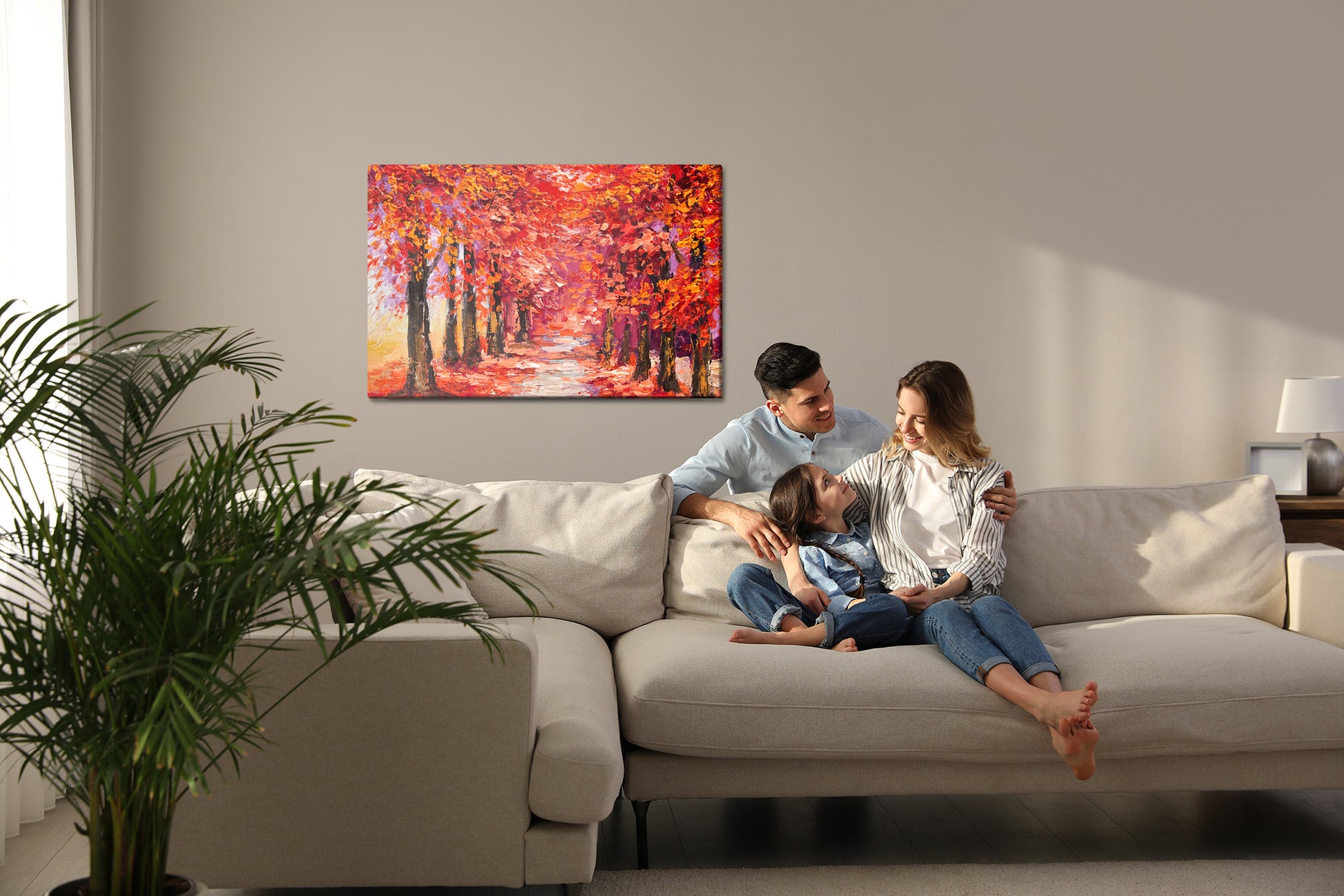 Obraz Na Płótnie Las Jesienią – ciepła dekoracja w odcieniach złota do wnętrz klasycznych i rustykalnych – widok 6