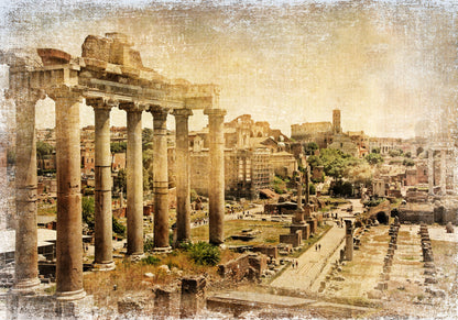 Obraz Na Płótnie Forum Romanum – klasyczna architektura w ciepłych barwach do wnętrz tradycyjnych i vintage 120x80