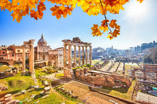 Obraz Na Płótnie Forum Romanum – pejzaż historyczny w ciepłych barwach do wnętrz klasycznych i vintage 120x80