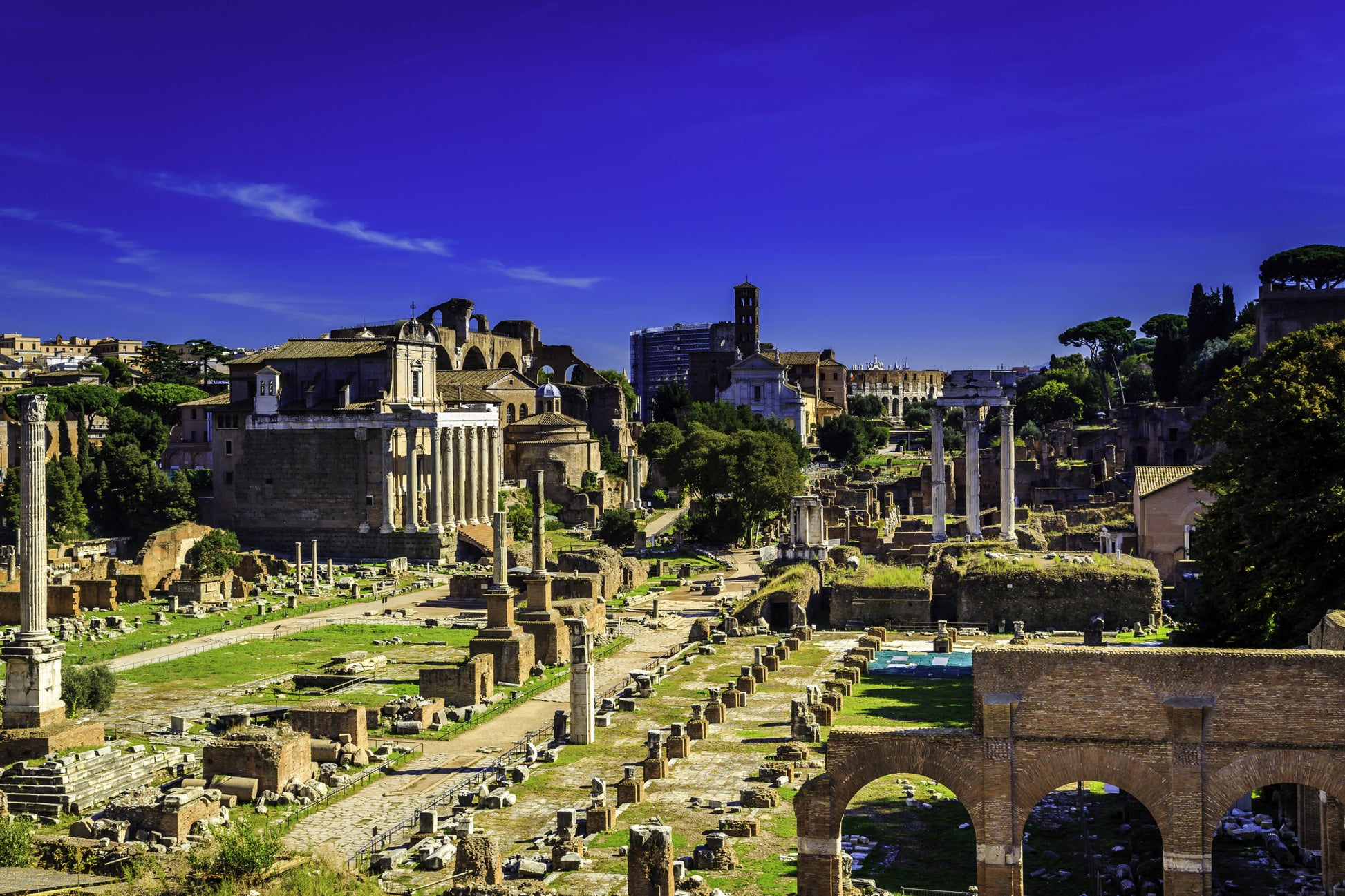 Obraz Na Płótnie Forum Romanum, zabytkowy pejzaż – do wnętrz klasycznych i kolonialnych 120x80