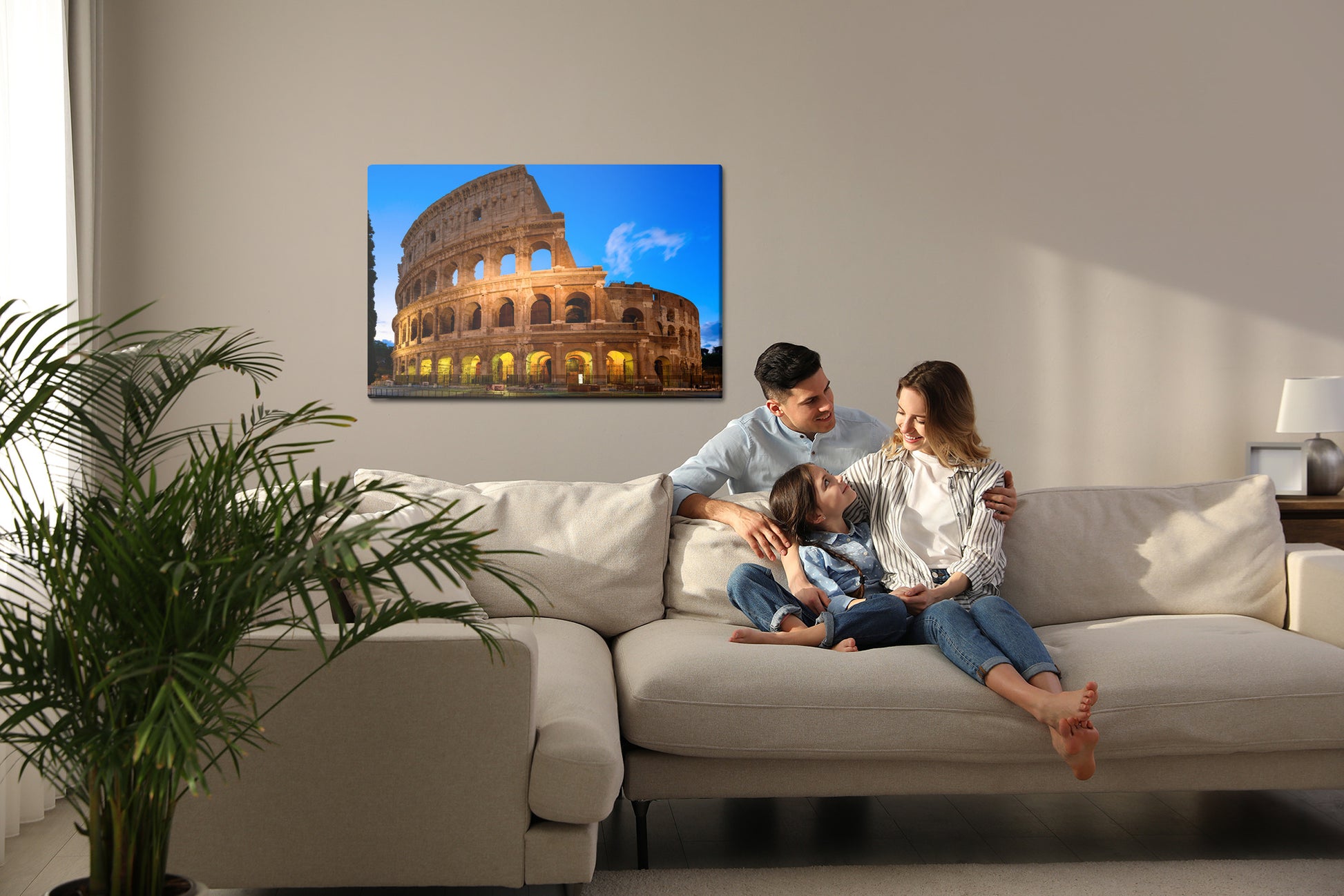 Obraz Na Płótnie Koloseum Wieczorem – miejski pejzaż w ciepłej tonacji do wnętrz industrialnych i klasycznych – widok 6