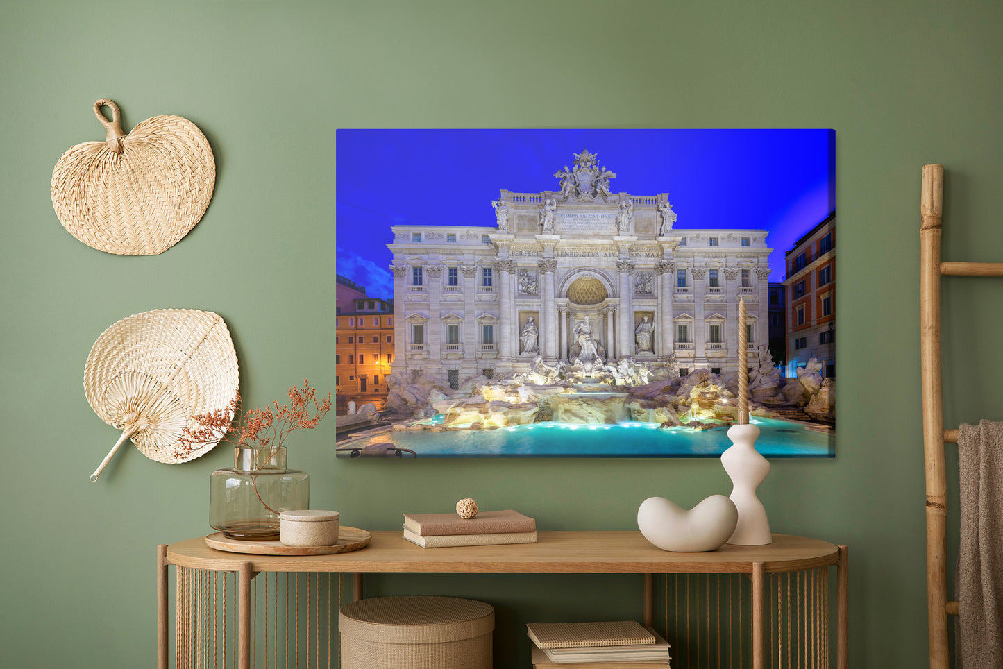 Obraz Na Płótnie Fontanna Di Trevi – elegancki pejzaż miejski do wnętrz klasycznych i modern classic – widok 4