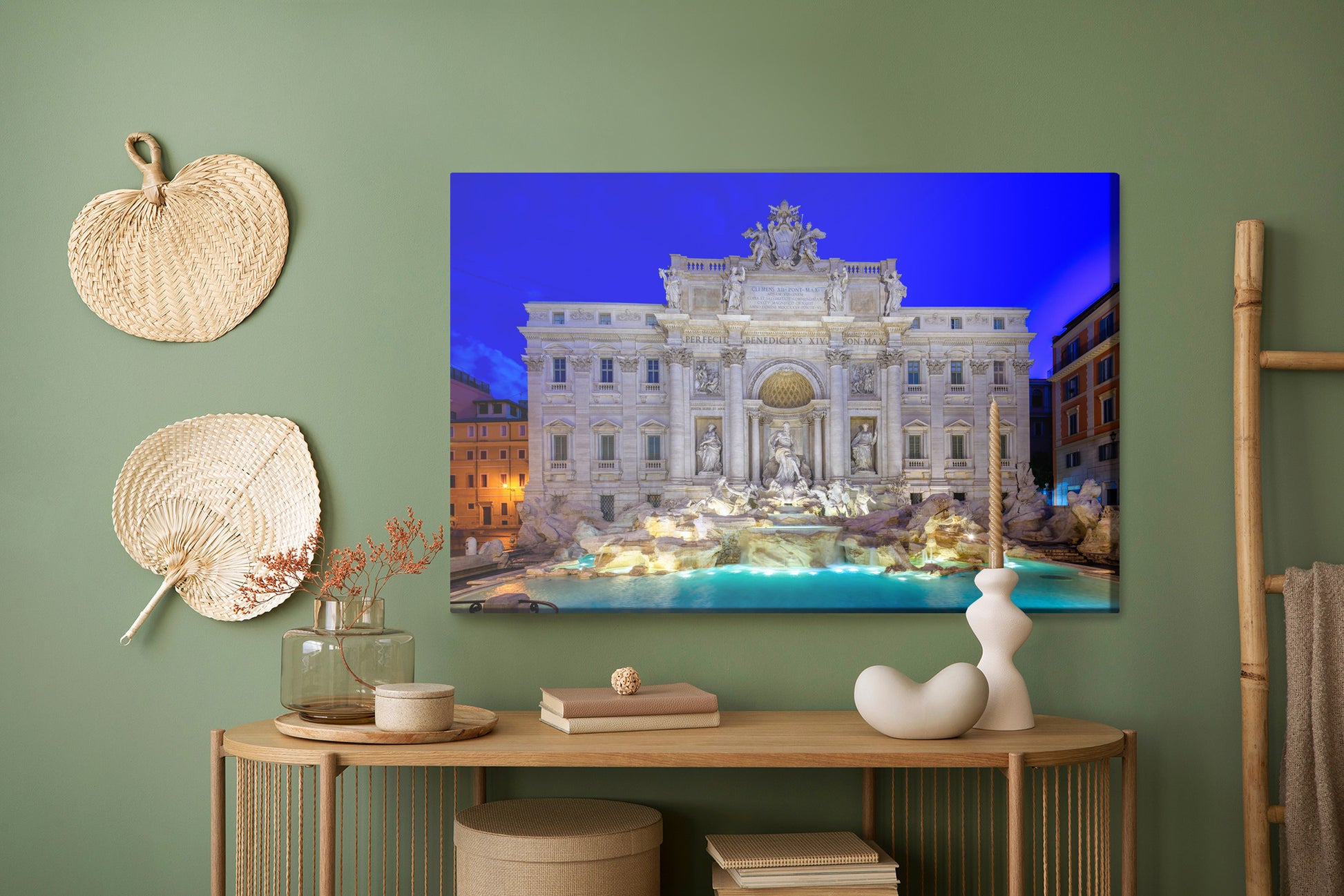 Obraz Na Płótnie Fontanna Di Trevi – elegancki pejzaż miejski do wnętrz klasycznych i modern classic – widok 4