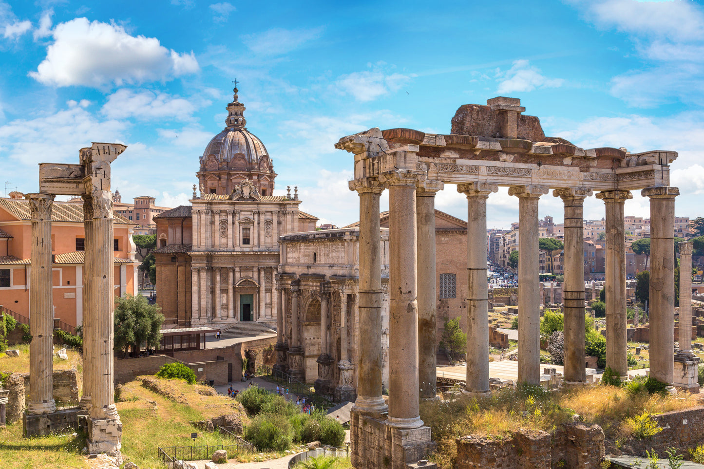 Obraz Na Płótnie Forum Romanum – historyczny pejzaż w ziemistych barwach do wnętrz klasycznych i loftowych 120x80