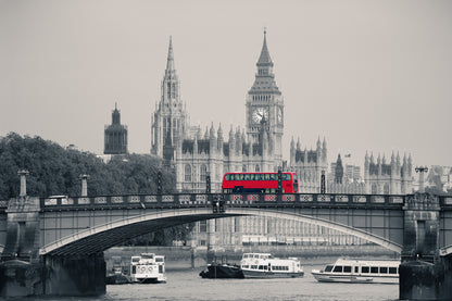 Obraz Na Płótnie Most Lambeth Bridge – miejski pejzaż w chłodnej tonacji do wnętrz industrialnych i minimalistycznych 120x80