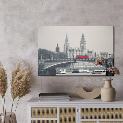 Obraz Na Płótnie Most Lambeth Bridge – miejski pejzaż w chłodnej tonacji do wnętrz industrialnych i minimalistycznych – widok 2