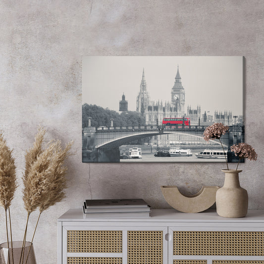 Obraz Na Płótnie Most Lambeth Bridge – miejski pejzaż w chłodnej tonacji do wnętrz industrialnych i minimalistycznych – widok 2