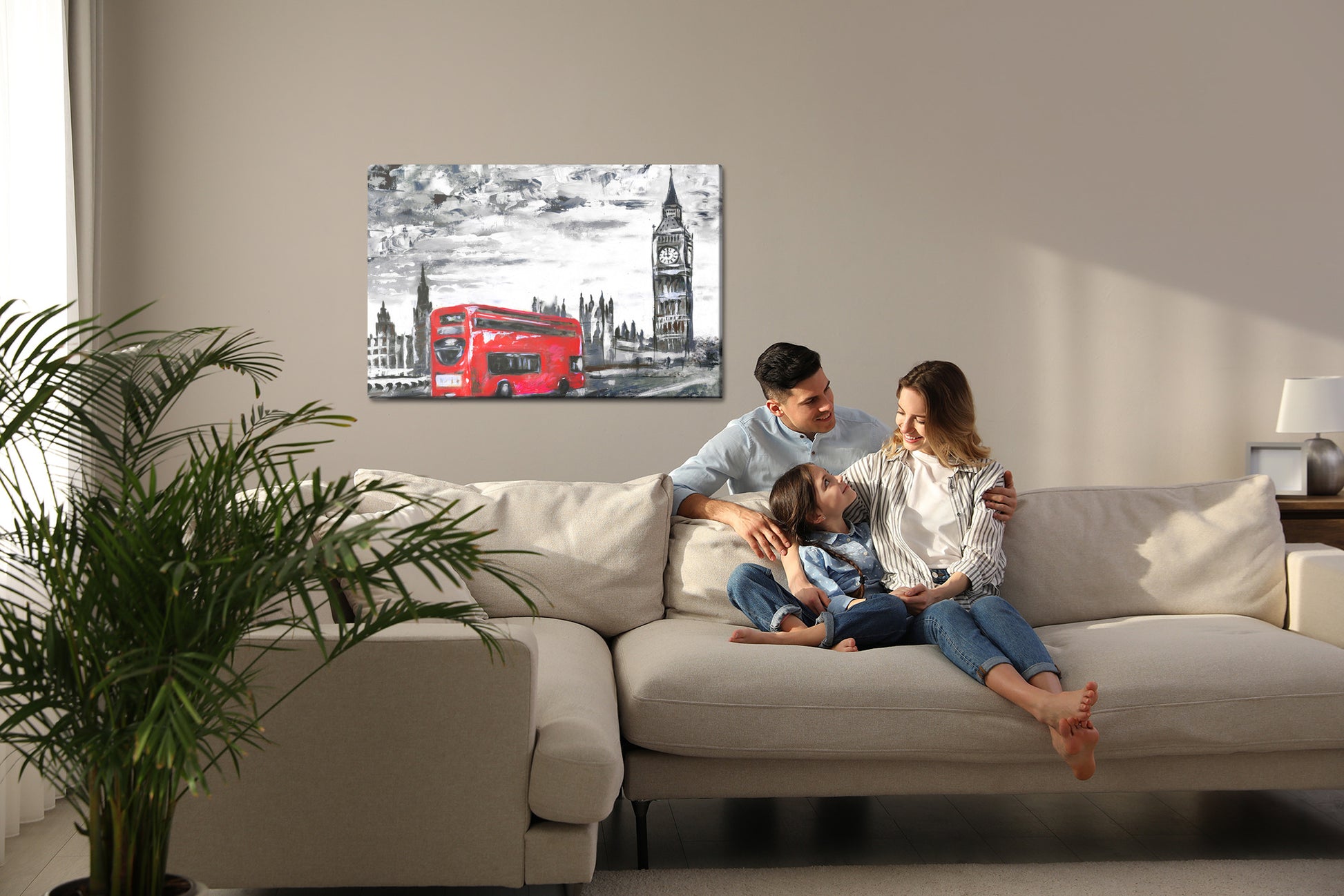Obraz Na Płótnie Londyński Autobus – kontrastowa dekoracja ścienna do wnętrz industrialnych i loft – widok 6