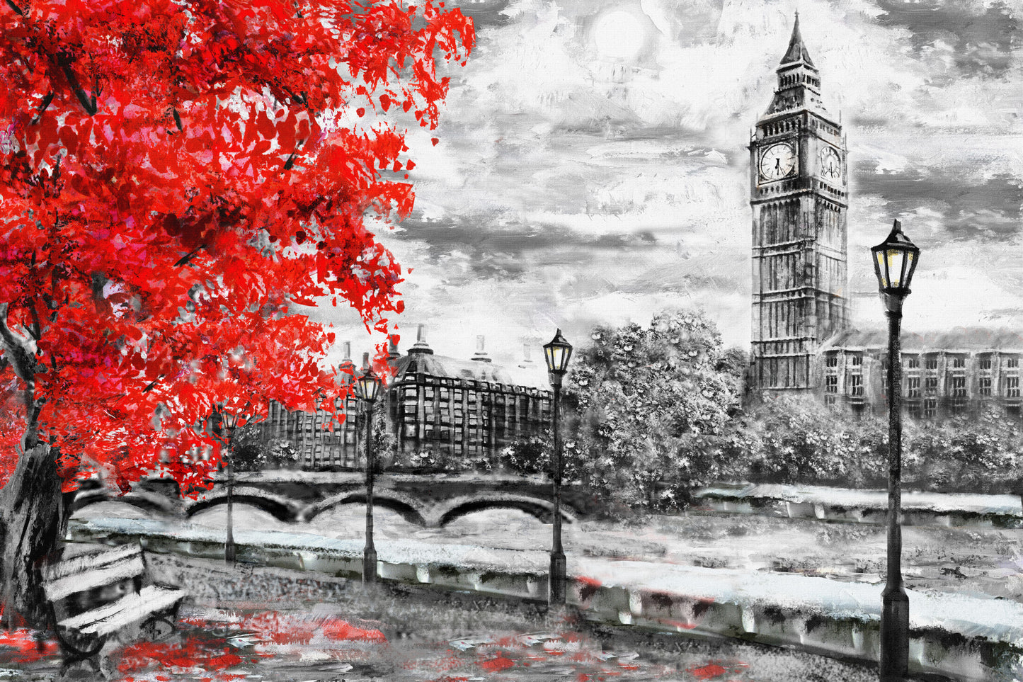 Obraz Na Płótnie Londyn Big Ben i Tamiza – ikoniczny pejzaż miejski do wnętrz klasycznych i nowoczesnych 120x80