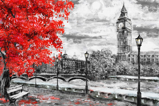 Obraz Na Płótnie Londyn Big Ben i Tamiza – ikoniczny pejzaż miejski do wnętrz klasycznych i nowoczesnych 120x80