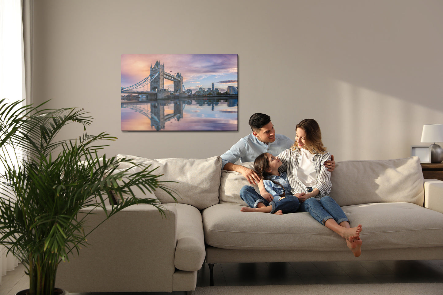 Obraz Na Płótnie Panorama Londynu – miejski pejzaż w odcieniach szarości i beżu do wnętrz industrialnych i minimalistycznych – widok 6