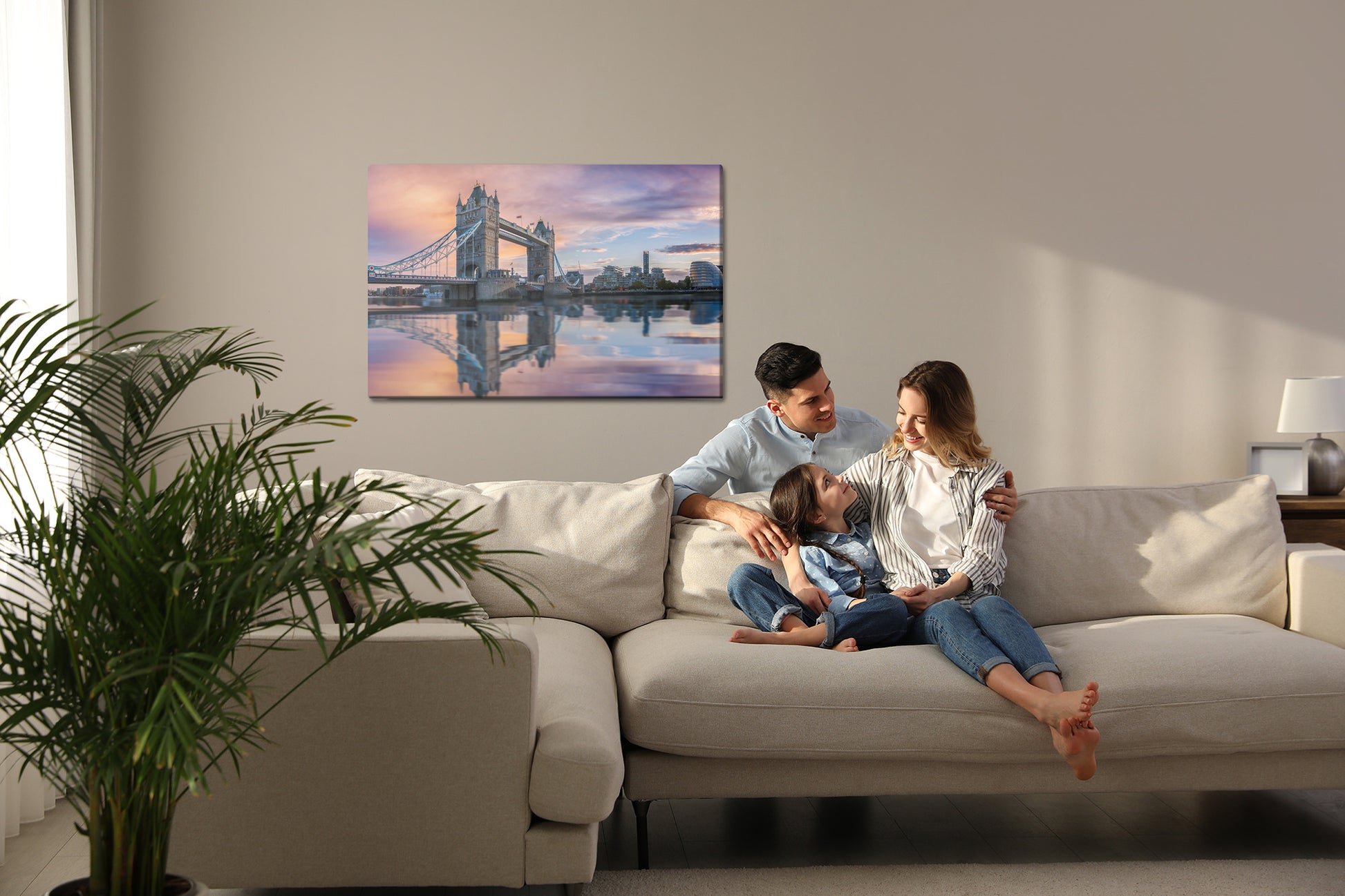 Obraz Na Płótnie Panorama Londynu – miejski pejzaż w odcieniach szarości i beżu do wnętrz industrialnych i minimalistycznych – widok 6
