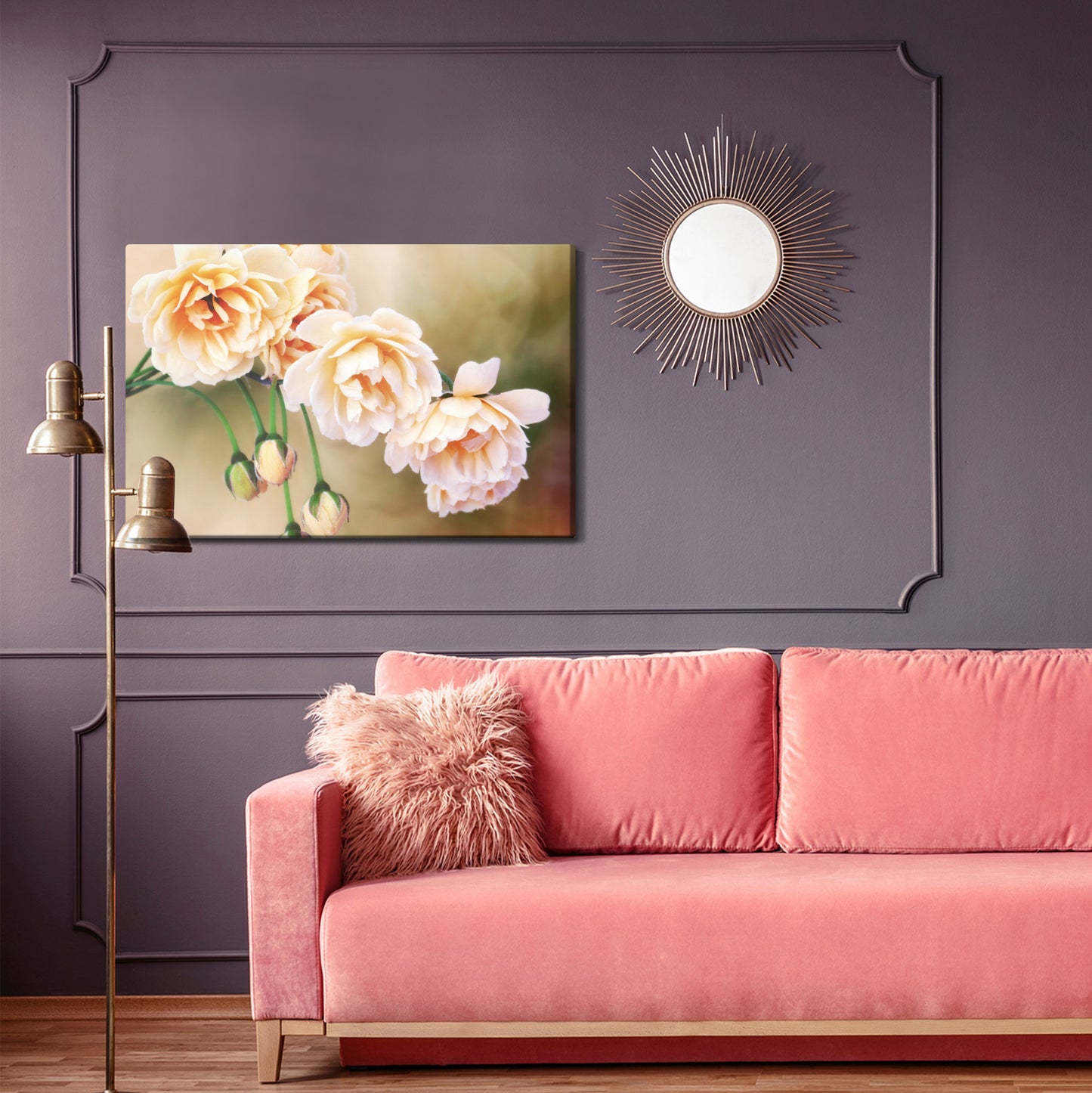 Obraz Na Płótnie Miniaturowe Róże – subtelna dekoracja floralna do wnętrz romantycznych i shabby chic – widok 3