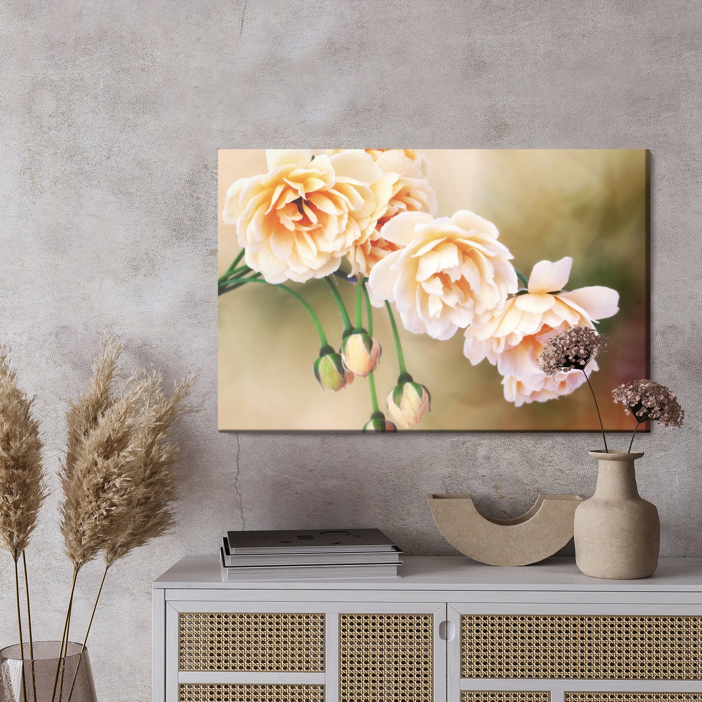 Obraz Na Płótnie Miniaturowe Róże – subtelna dekoracja floralna do wnętrz romantycznych i shabby chic – widok 2