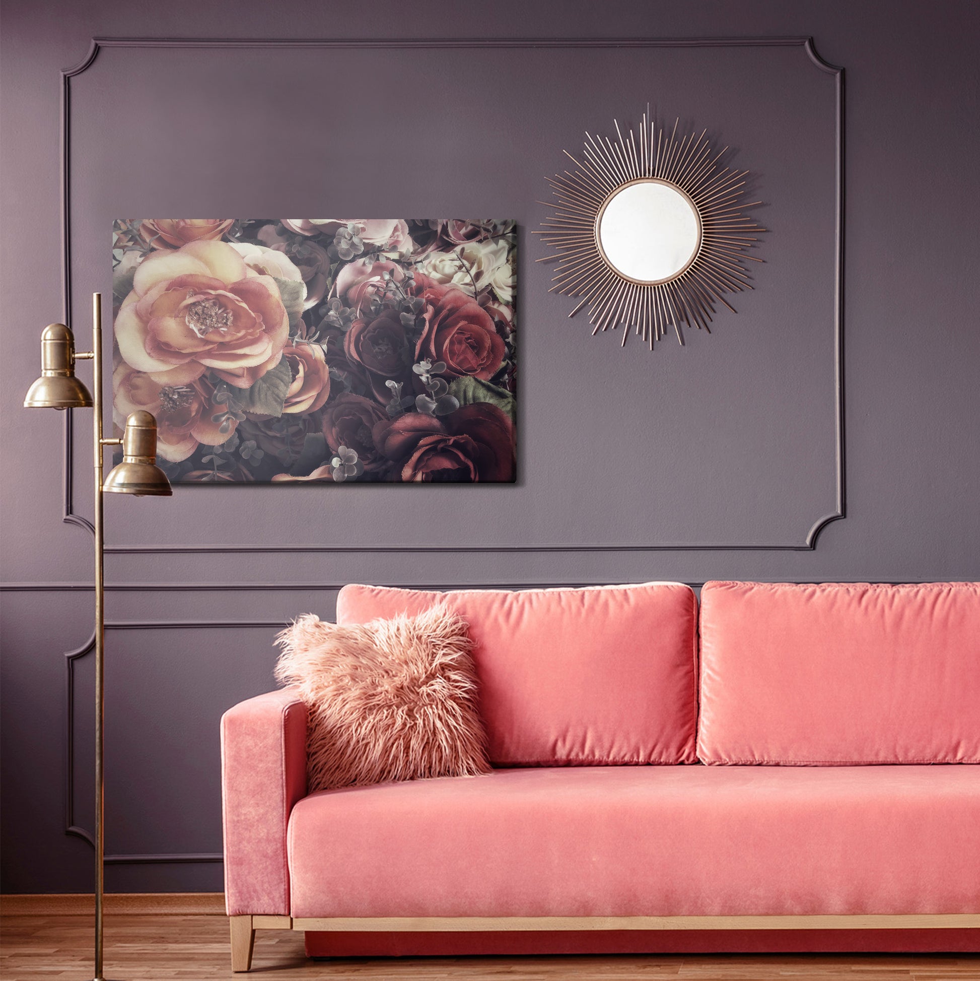 Obraz Na Płótnie Róże Vintage – romantyczna kompozycja do wnętrz klasycznych i shabby chic – widok 3