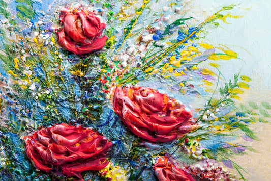 Obraz Na Płótnie Malunek Kwitnących Róż – romantyczna dekoracja do wnętrz vintage i shabby chic 120x80