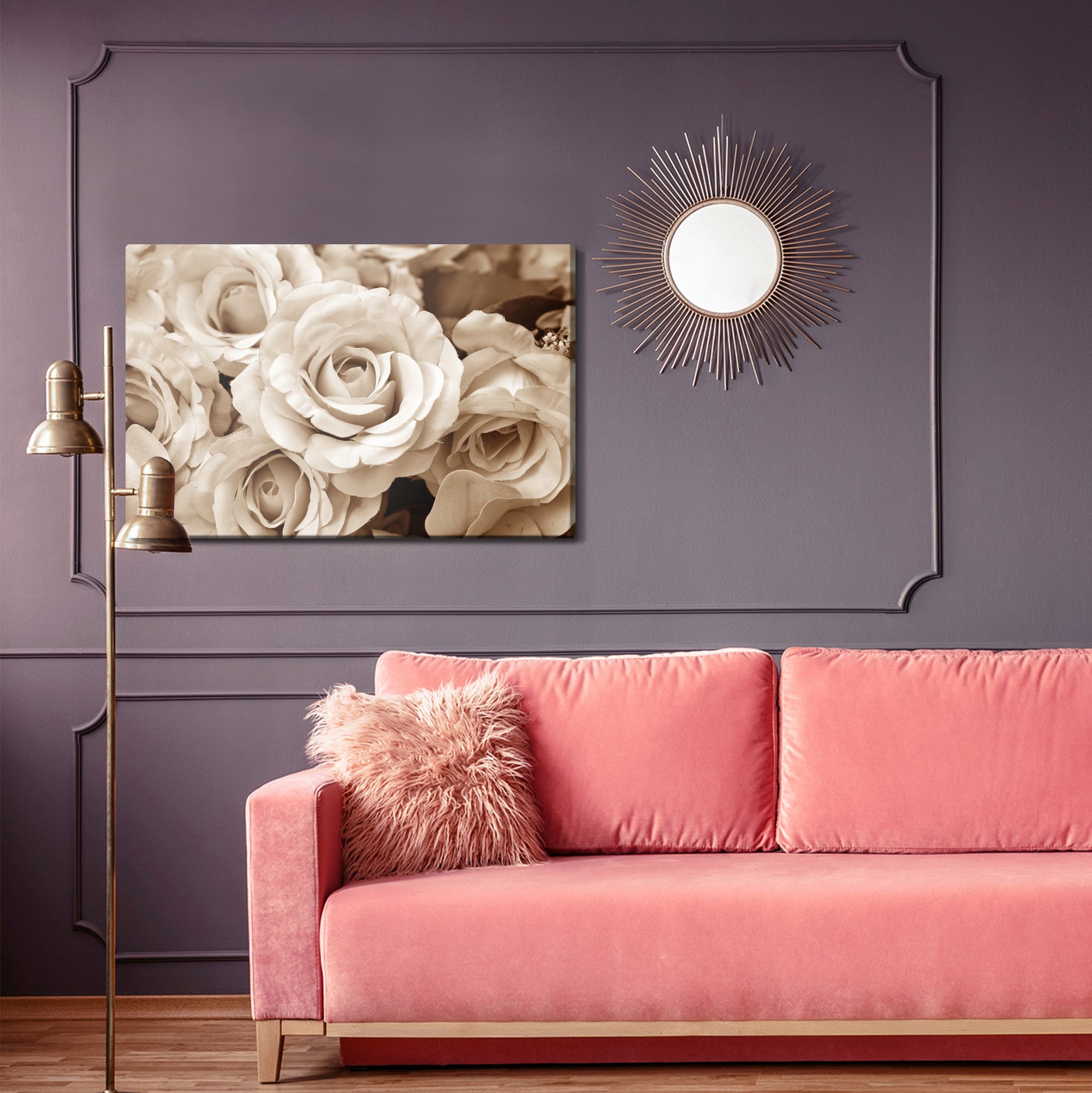 Obraz Na Płótnie Kwiaty Róż – romantyczny bukiet do wnętrz Shabby Chic i klasycznych – widok 3