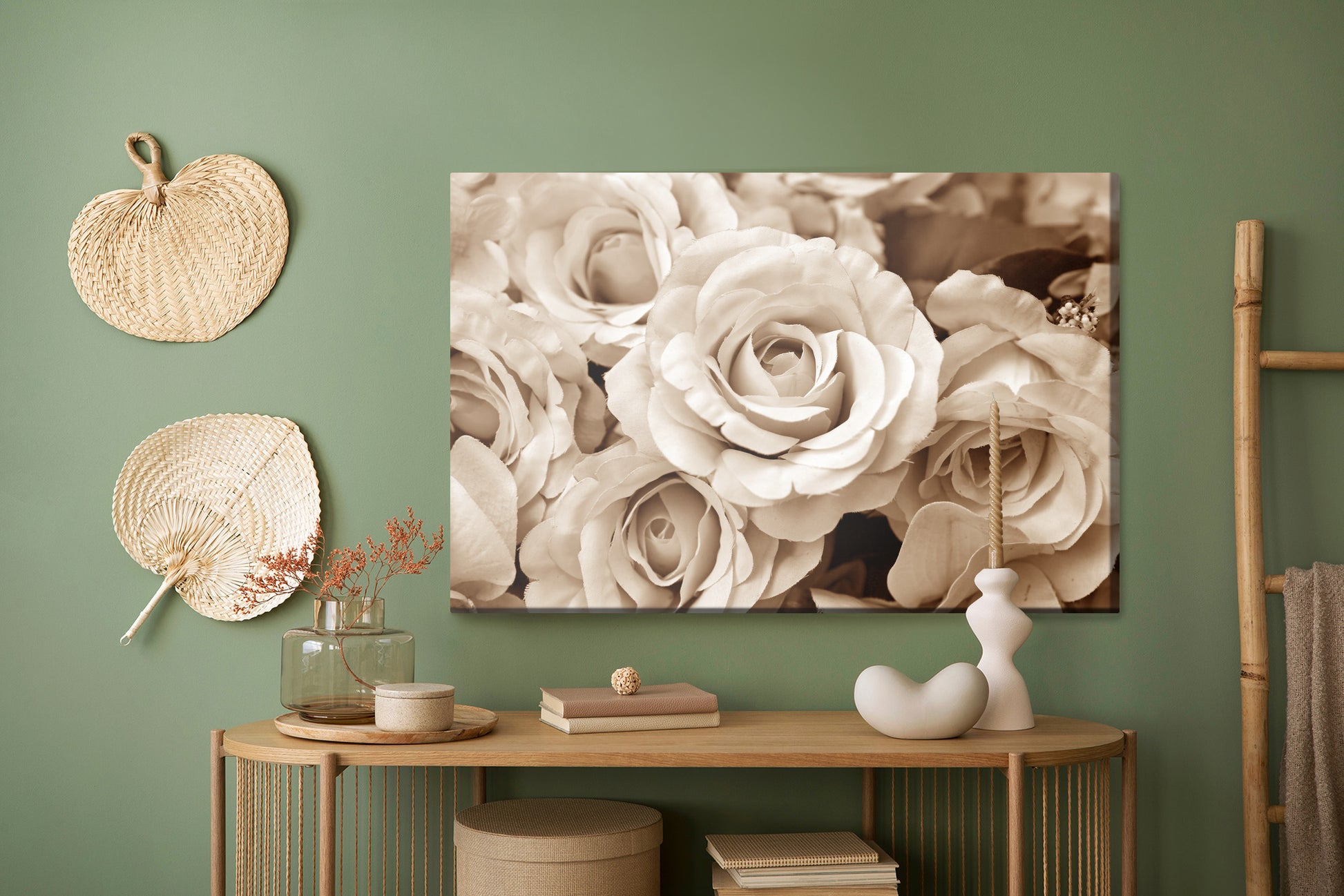 Obraz Na Płótnie Kwiaty Róż – romantyczny bukiet do wnętrz Shabby Chic i klasycznych – widok 4