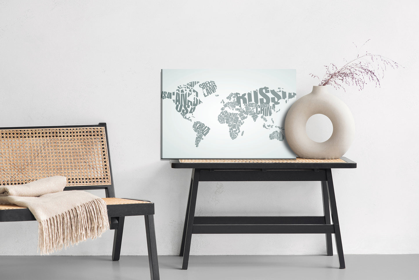 Obraz Na Płótnie Mapa Świata Typograficzna – nowoczesna dekoracja do wnętrz loft i minimalistycznych – widok 5