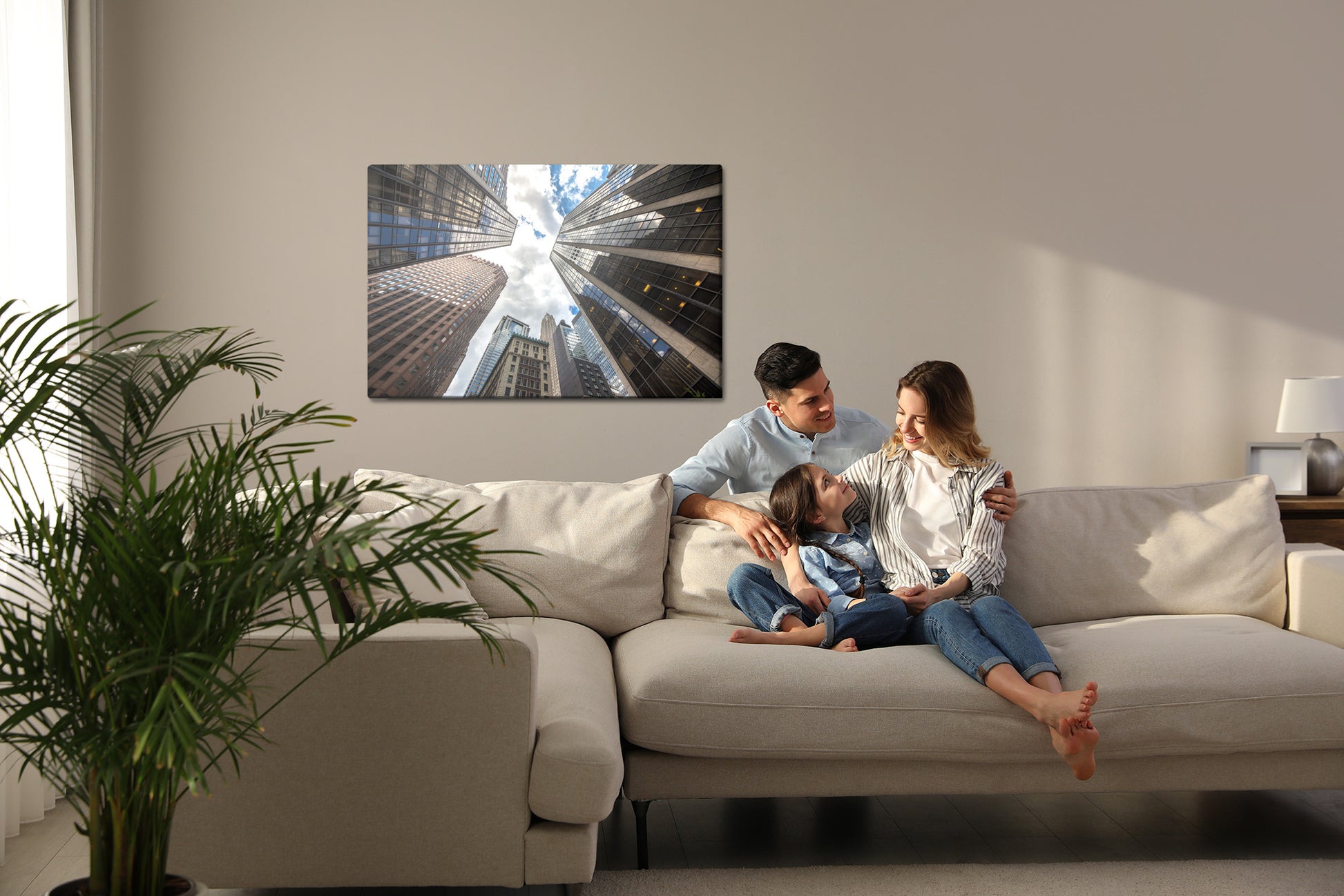 Obraz Na Płótnie Nowojorskie Wieżowce – architektoniczny pejzaż do wnętrz nowoczesnych i industrialnych – widok 6