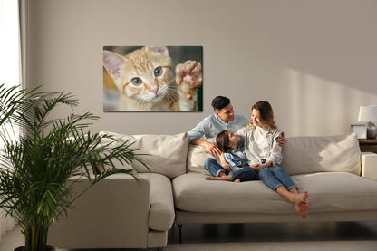 Obraz Na Płótnie Machający Kotek 3D – dekoracja w jasnych barwach do wnętrz nowoczesnych i minimalistycznych – widok 6