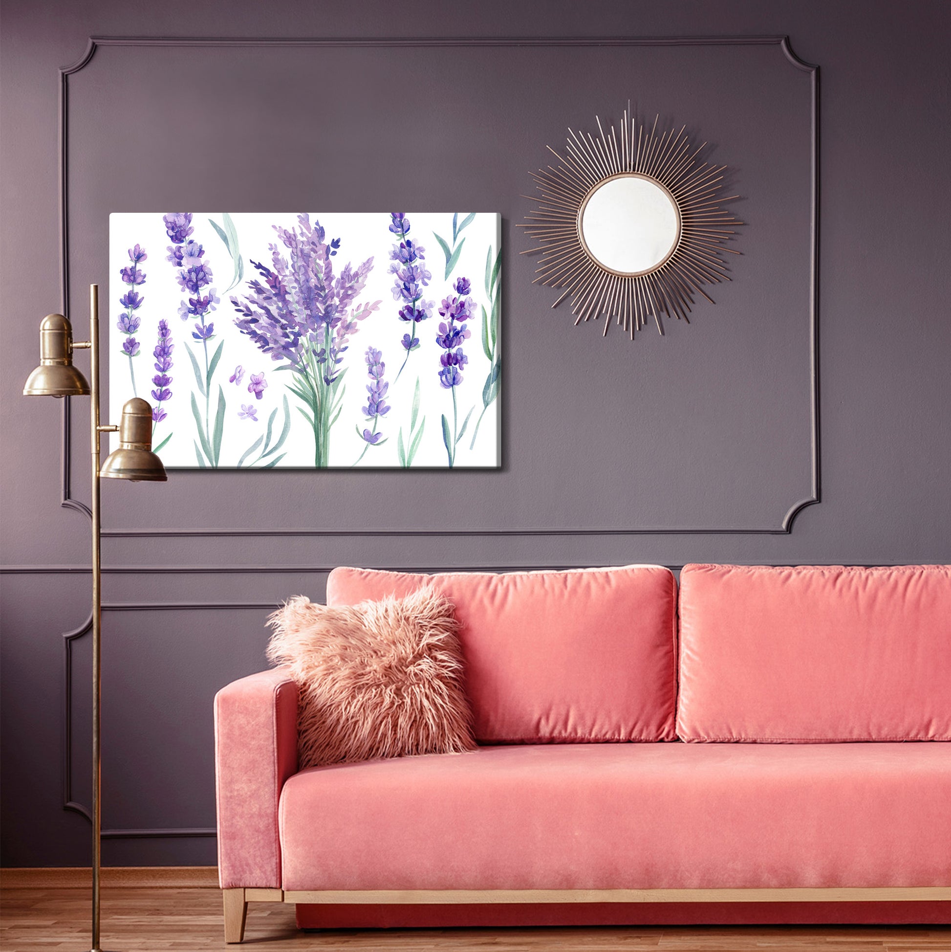 Obraz Na Płótnie Kwitnąca Lawenda – delikatna akwarela do wnętrz Provence, Shabby Chic i romantycznych. – widok 3
