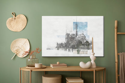 Obraz Na Płótnie Katedra Notre Dame w Paryżu – spokojna panorama do wnętrz klasycznych i francuskich – widok 4
