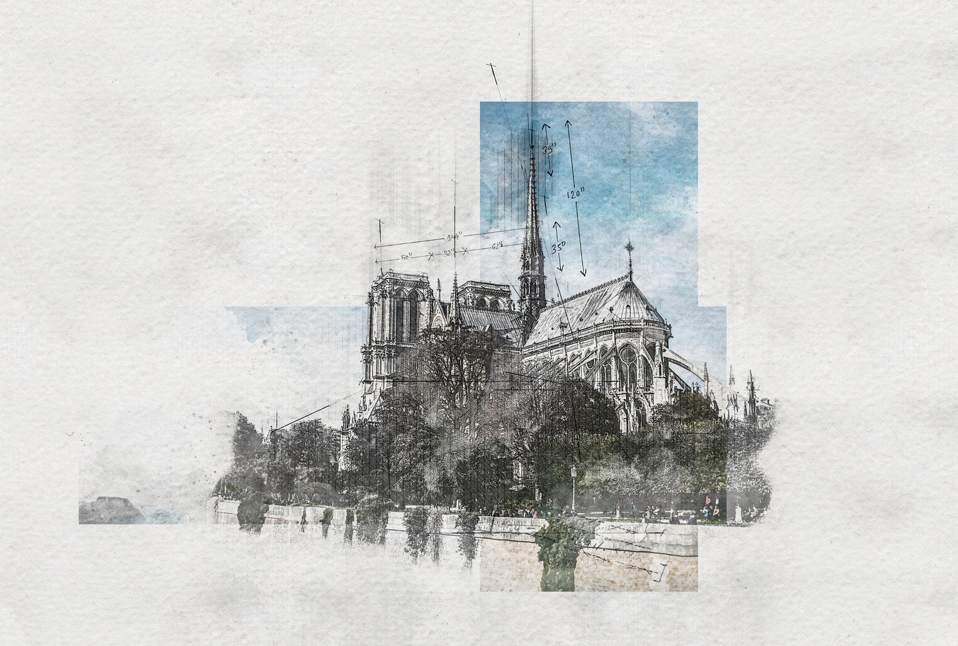 Obraz Na Płótnie Katedra Notre Dame w Paryżu – spokojna panorama do wnętrz klasycznych i francuskich 120x80
