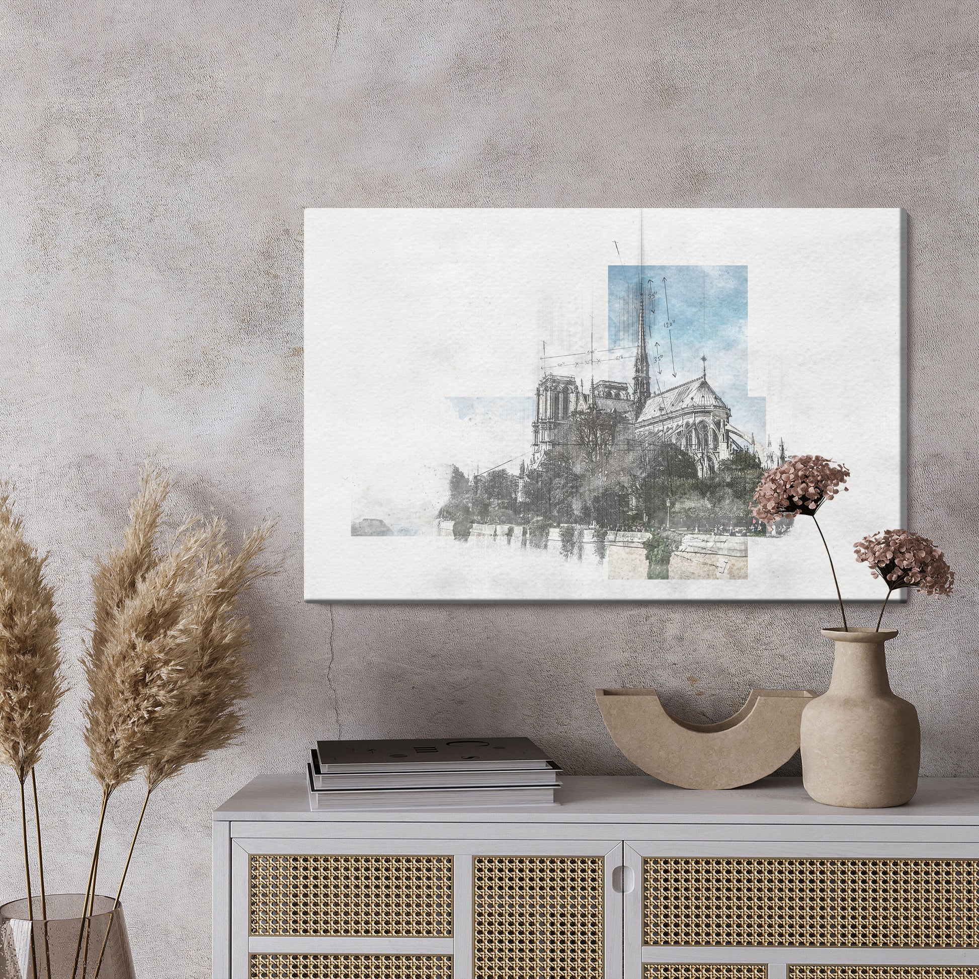 Obraz Na Płótnie Katedra Notre Dame w Paryżu – spokojna panorama do wnętrz klasycznych i francuskich – widok 2