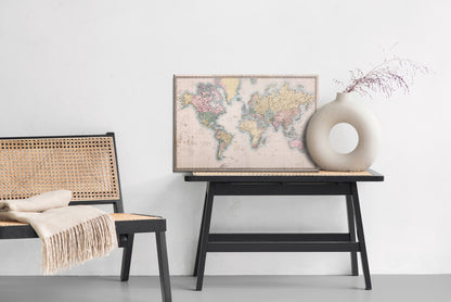 Obraz Na Płótnie Stara Mapa Świata – elegancki design retro do wnętrz klasycznych, kolonialnych i gabinetowych – widok 5