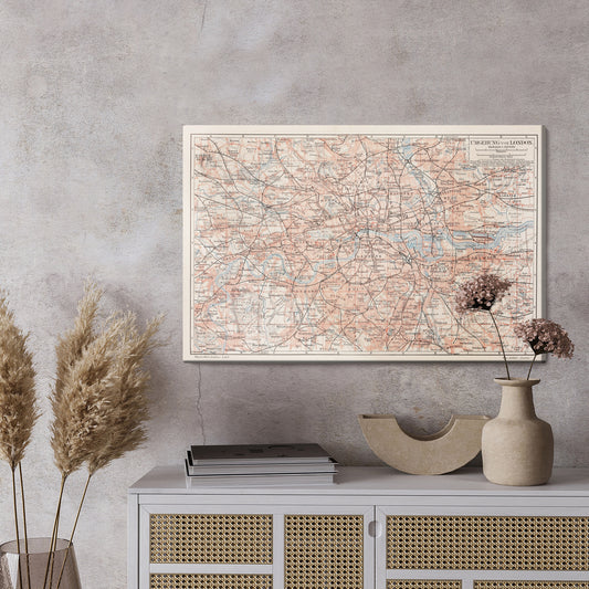 Obraz Na Płótnie Mapa Londynu – szczegółowy design do wnętrz nowoczesnych, industrialnych i klasycznych – widok 2