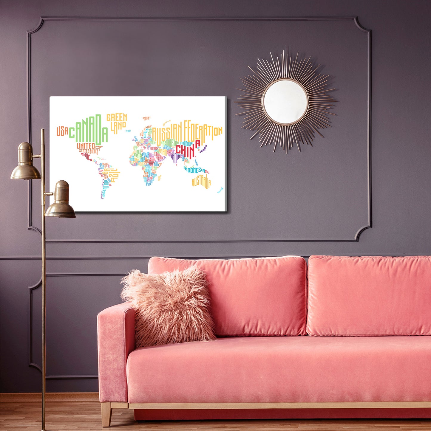 Obraz Na Płótnie Mapa Świata – klasyczny motyw podróżniczy do wnętrz loft, industrialnych i modern classic – widok 3