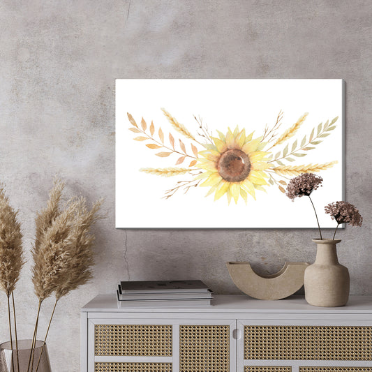 Obraz Na Płótnie Słoneczniki – klasyczna dekoracja w ciepłej tonacji do wnętrz rustykalnych i vintage – widok 2