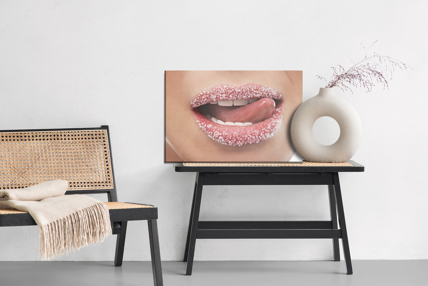 Obraz Na Płótnie Usta – zmysłowa grafika do wnętrz nowoczesnych, glamour i pop-art – widok 5