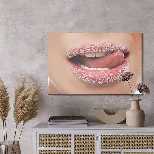 Obraz Na Płótnie Usta – zmysłowa grafika do wnętrz nowoczesnych, glamour i pop-art – widok 2