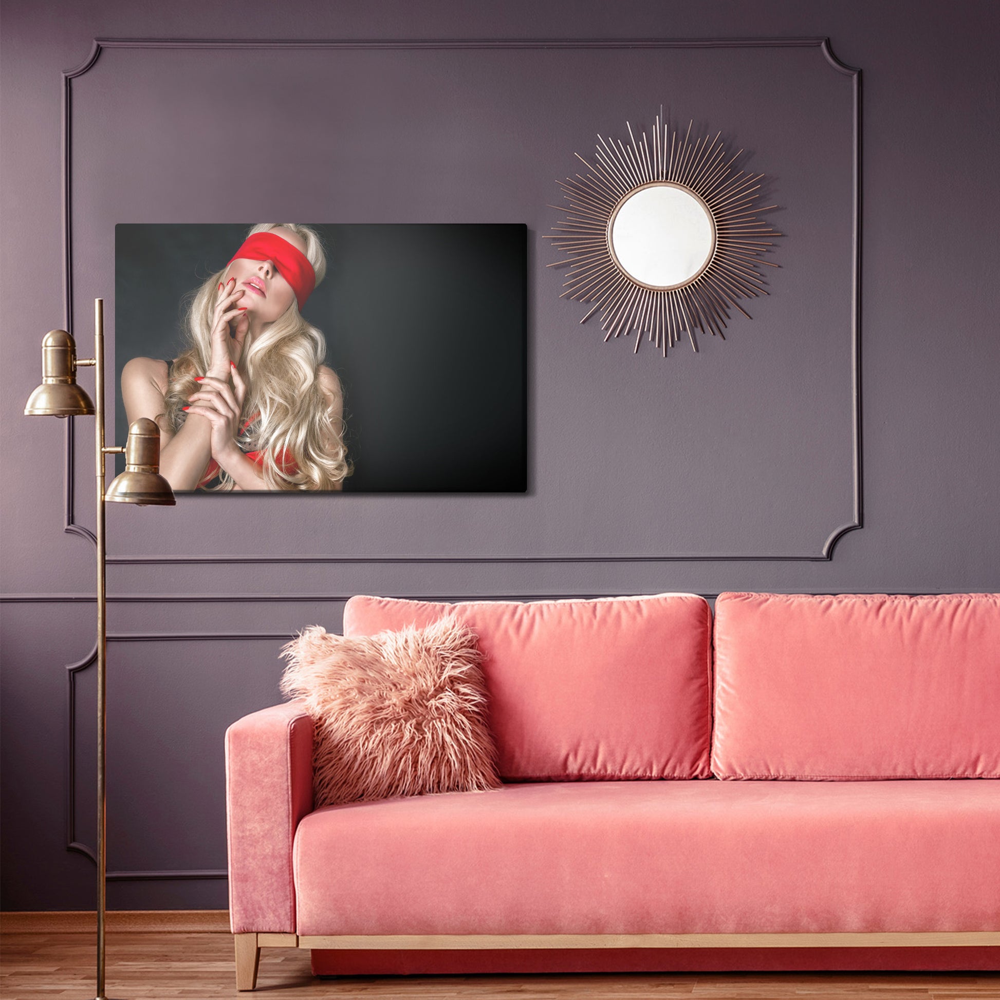 Obraz Na Płótnie Kobieta Z Opaską – Tajemniczy portret do wnętrz Modern, Minimalistycznych i Loftowych – widok 3