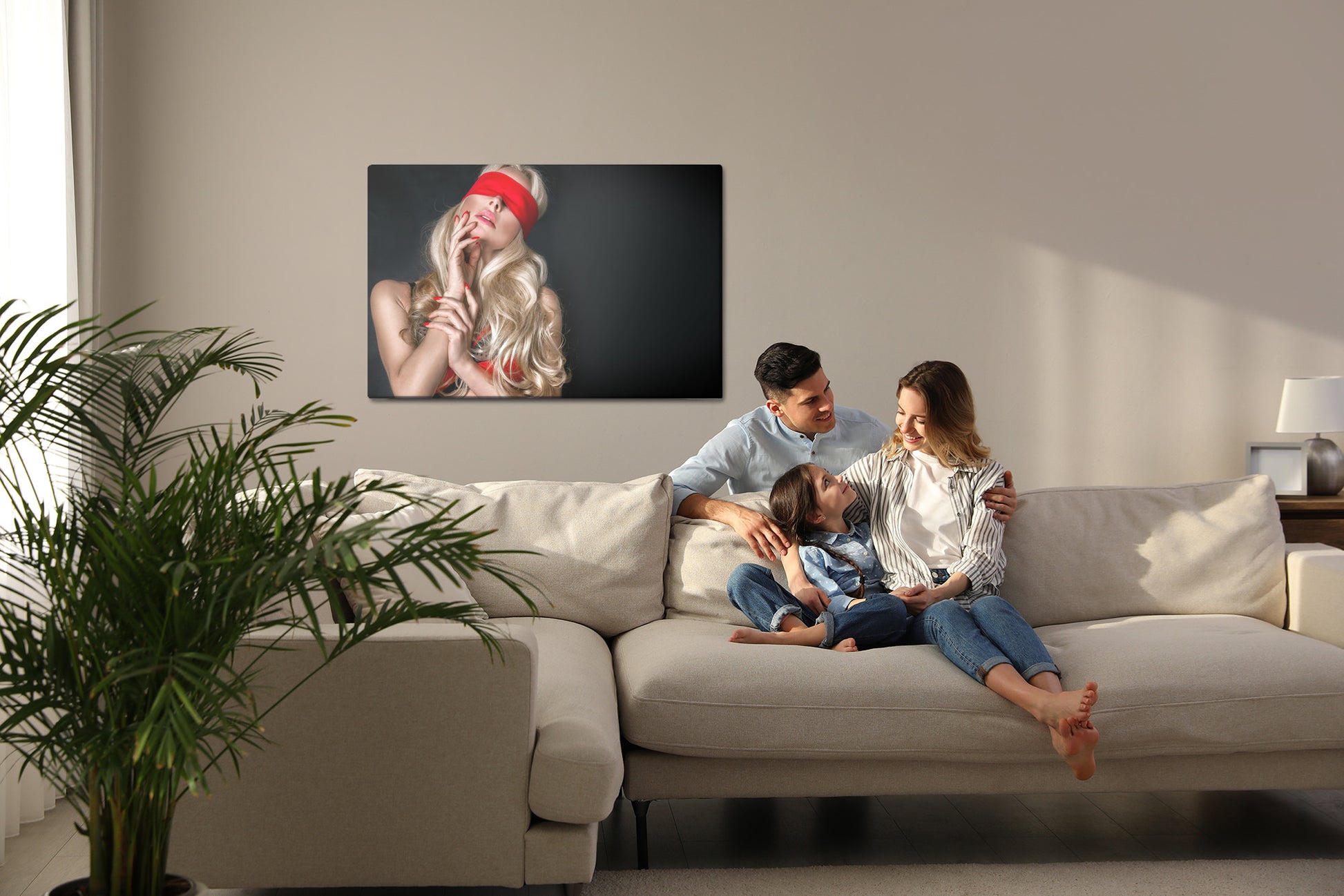 Obraz Na Płótnie Kobieta Z Opaską – Tajemniczy portret do wnętrz Modern, Minimalistycznych i Loftowych – widok 6