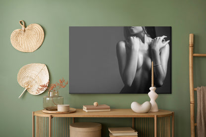 Obraz Na Płótnie Portret Kobiety – zmysłowa fotografia w chłodnych barwach do wnętrz nowoczesnych i minimalistycznych – widok 4
