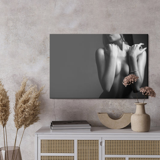Obraz Na Płótnie Portret Kobiety – zmysłowa fotografia w chłodnych barwach do wnętrz nowoczesnych i minimalistycznych – widok 2