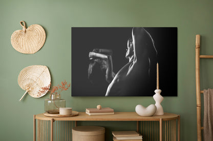 Obraz Na Płótnie Ćwicząca Para – minimalistyczna fotografia w stonowanych barwach do wnętrz loft i nowoczesnych – widok 4