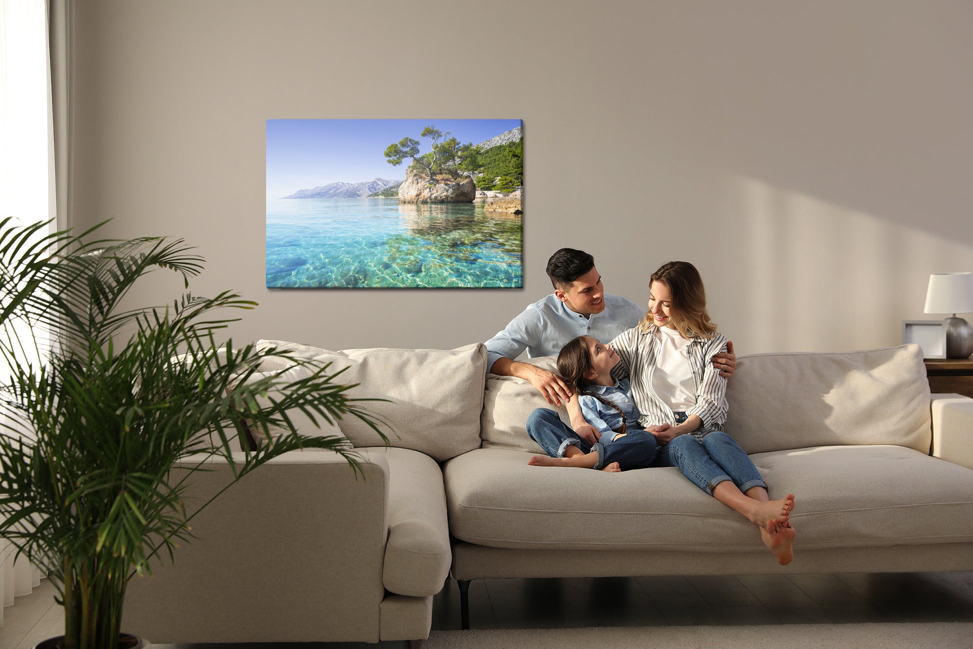 Obraz Na Płótnie Riwiera Makarska – śródziemnomorski pejzaż w błękitach do wnętrz coastal i modern – widok 6