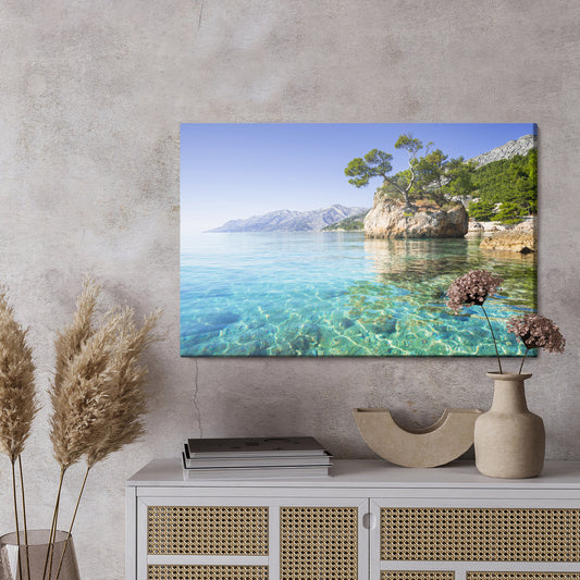 Obraz Na Płótnie Riwiera Makarska – śródziemnomorski pejzaż w błękitach do wnętrz coastal i modern – widok 2