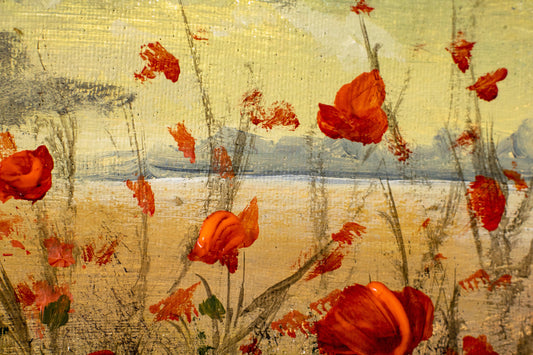 Obraz Na Płótnie Dzikie Czerwone Maki – Żywiołowa Dekoracja Floralna do wnętrz Boho, Nowoczesnych i Eklektycznych 120x80
