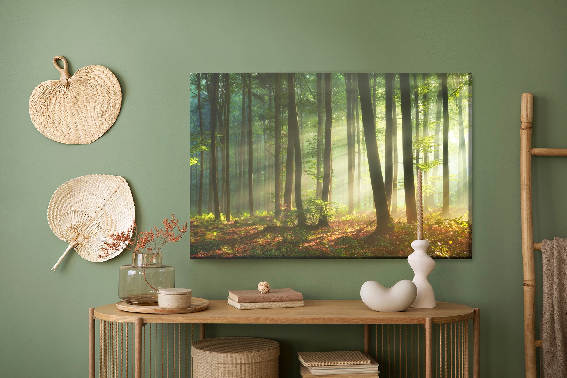 Obraz Na Płótnie Leśny Poranek – kojący pejzaż do wnętrz skandynawskich i biophilic. – widok 4
