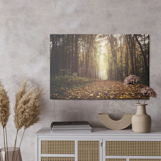 Obraz Na Płótnie Las Jesienią – ciepły, naturalny pejzaż do wnętrz rustykalnych i hygge – widok 2