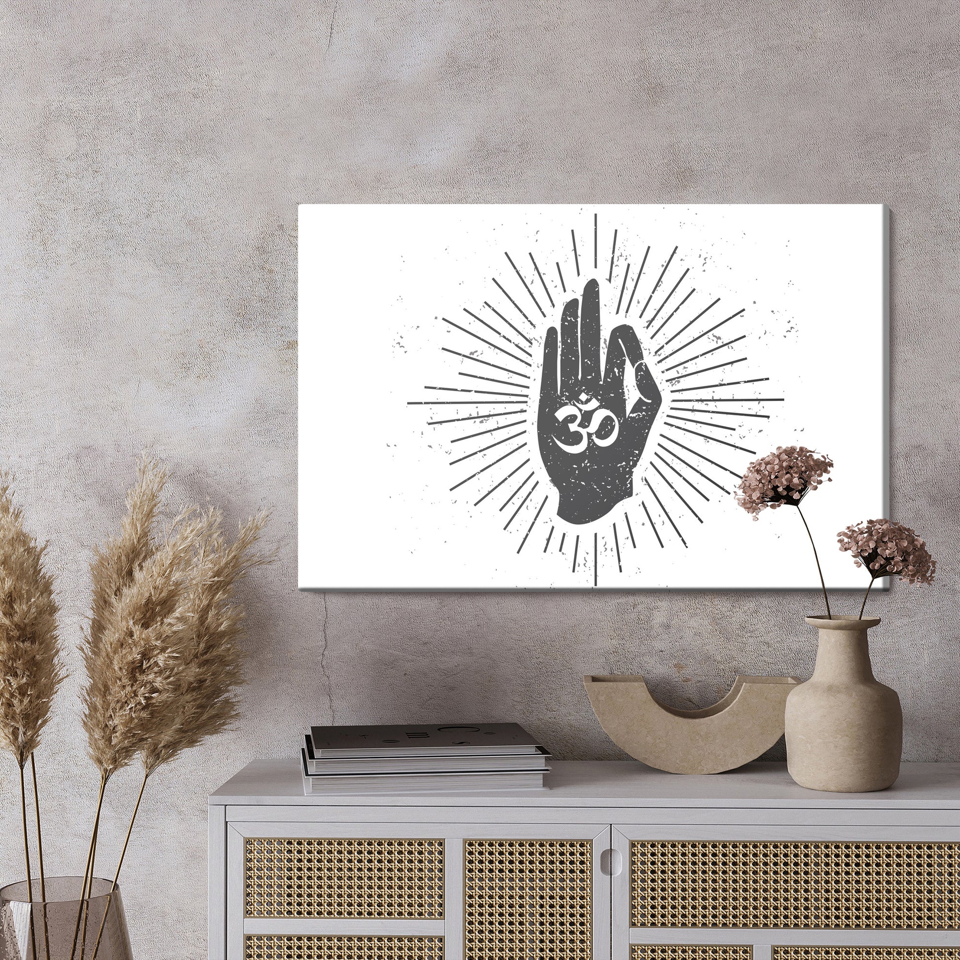 Obraz Na Płótnie Mudra – symbol spokoju i harmonii do wnętrz etnicznych, boho i modern organic – widok 2
