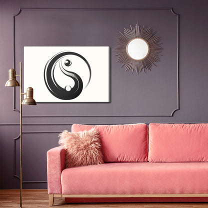 Obraz Na Płótnie Symbol Yin Yang – minimalistyczna dekoracja do wnętrz nowoczesnych, loft i zen. – widok 3