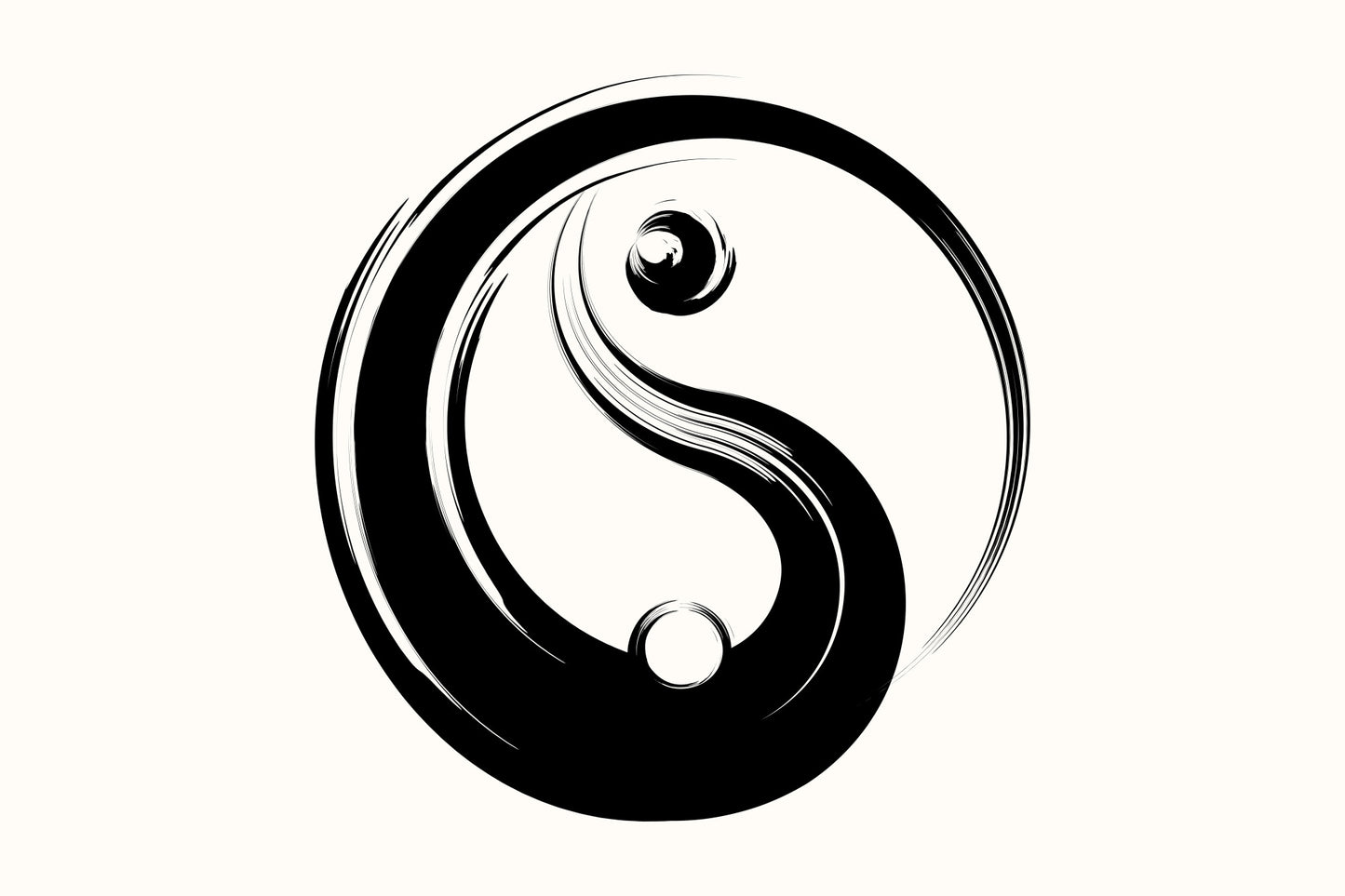 Obraz Na Płótnie Symbol Yin Yang – harmonijna abstrakcja do wnętrz nowoczesnych, zen i minimalistycznych 100x70