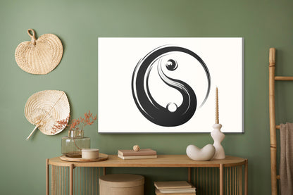 Obraz Na Płótnie Symbol Yin Yang – harmonijna abstrakcja do wnętrz nowoczesnych, zen i minimalistycznych – widok 4