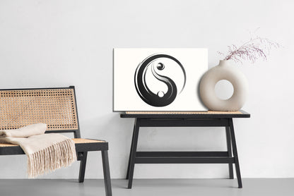 Obraz Na Płótnie Symbol Yin Yang – harmonijna abstrakcja do wnętrz nowoczesnych, zen i minimalistycznych – widok 5